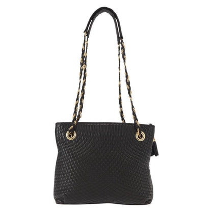 Bally Vintage Chain Shoulder Bag Quilted Leather, Black, Leather, Shoulder Bag