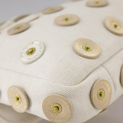 Louis Vuitton Polka Dot Panama Bowly Handbag Embellished Canvas, WHITE, CANVAS, Handbag