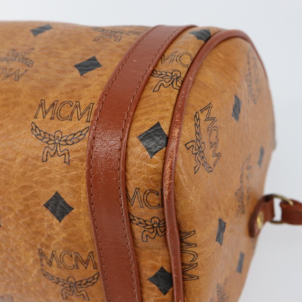 MCM Visetos Shoulder bag Canvas and Leather, BROWN, CANVAS, Shoulder bag