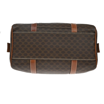 Celine Macadam Handbag Macadam with leather, BROWN, CANVAS, Handbag