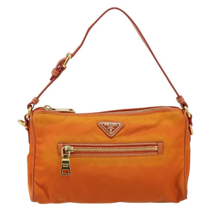 Prada Front Zip Hobo Tessuto, ORANGE, NYLON, Shoulder bag