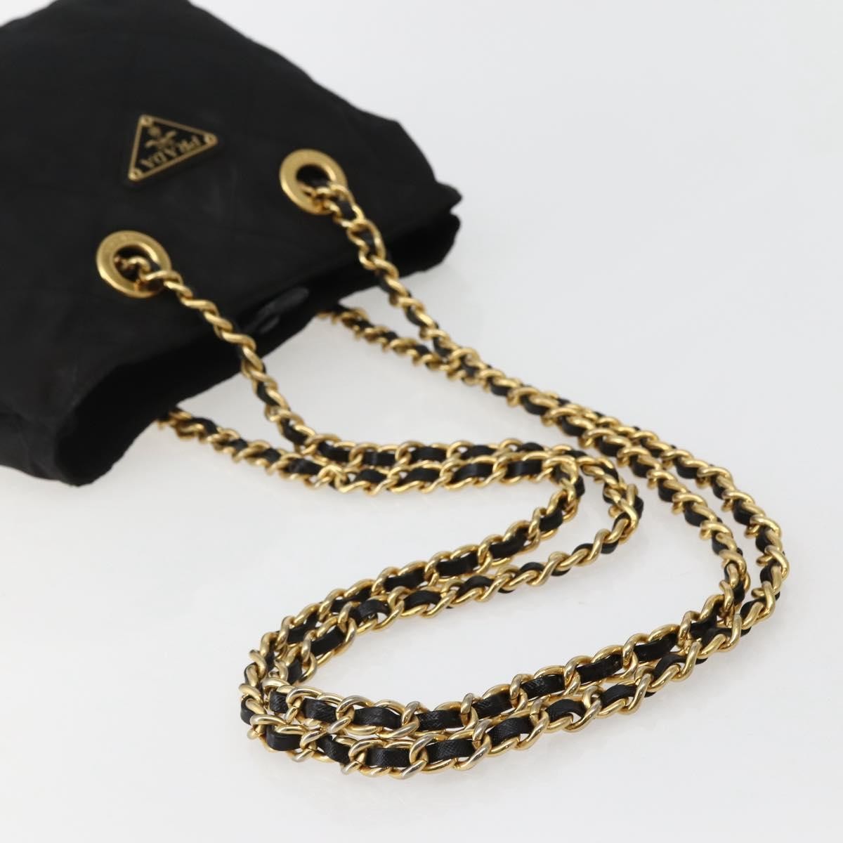 Prada Re-Edition 1995 Chain Tote Quilted Re-Nylon, BLACK, NYLON, Shoulder bag