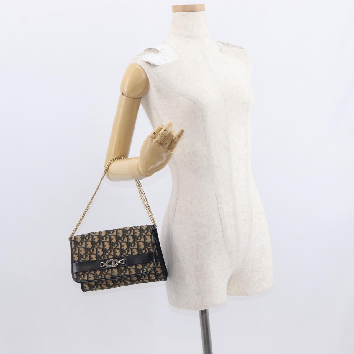 Christian Dior Vintage CD trotter Shoulder bag Canvas, NAVY, CANVAS, Shoulder bag
