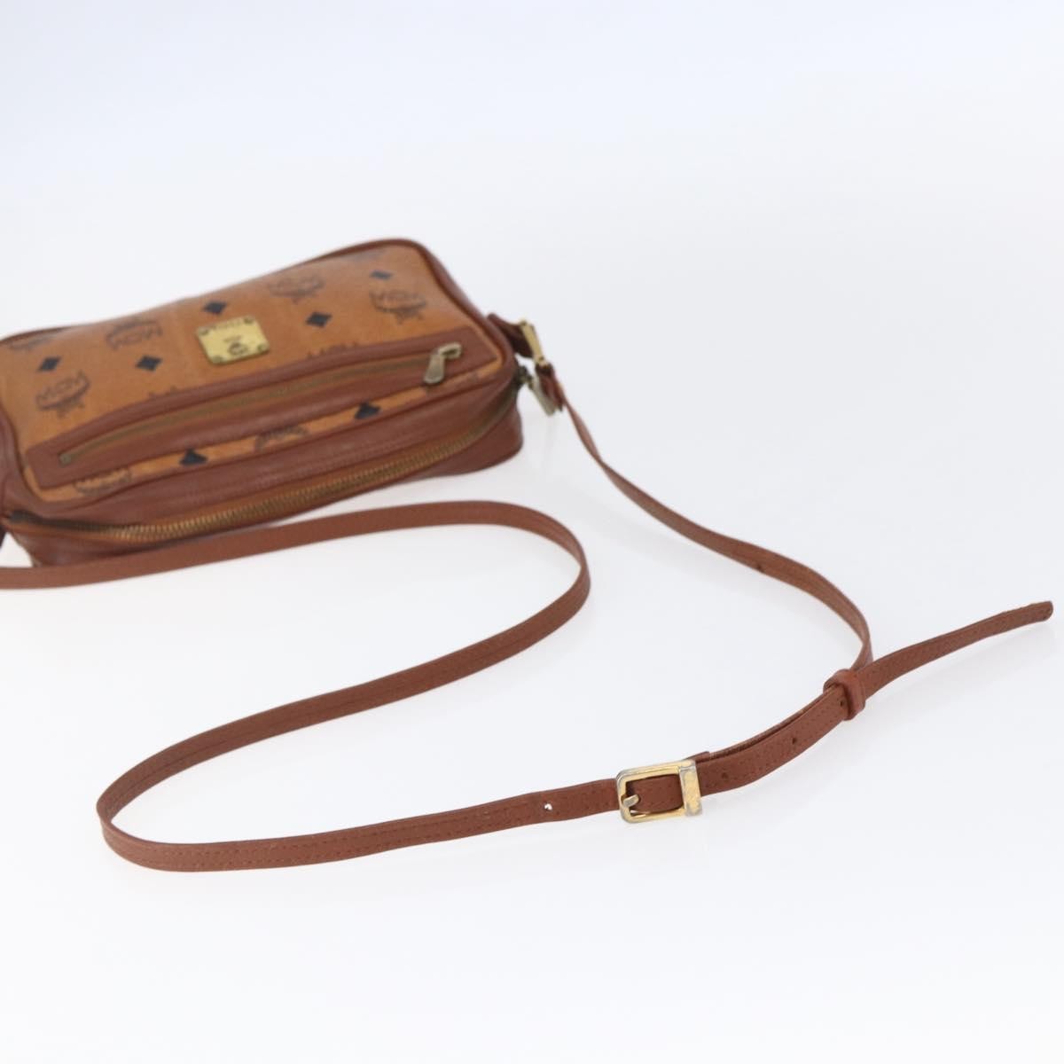 MCM Visetos Shoulder bag Canvas and Leather, BROWN, CANVAS, Shoulder bag