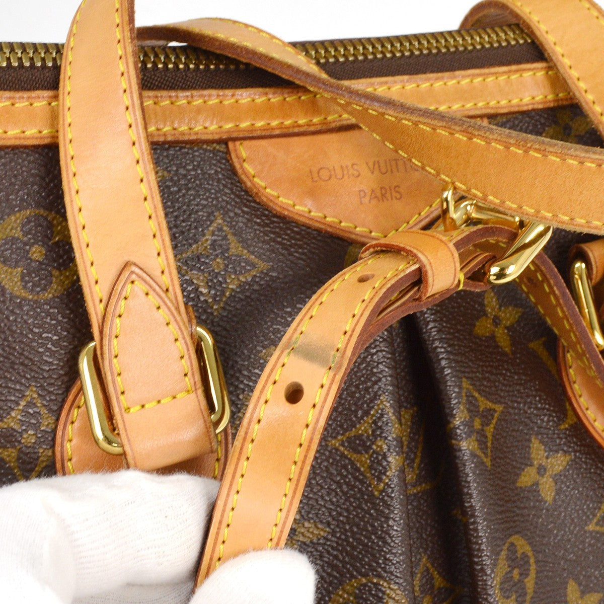 Louis Vuitton Palermo Handbag Monogram Canvas, BROWN, CANVAS, Tote bag