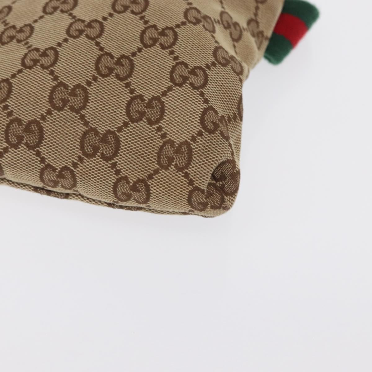 Gucci Vintage Double Belt Bag GG Canvas with Leather, BEIGE, CANVAS, Clutche & pouche