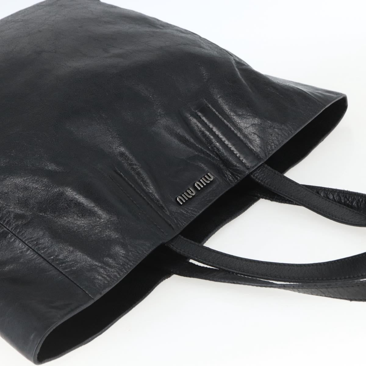 Miu Miu Vintage Tote bag Leather, BLACK, LEATHER, Tote bag
