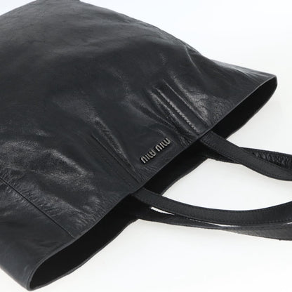Miu Miu Vintage Tote bag Leather, BLACK, LEATHER, Tote bag