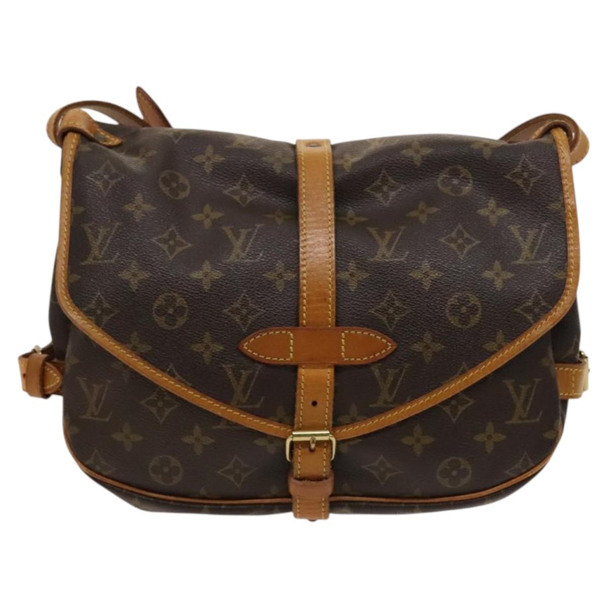 Louis Vuitton Saumur Handbag Monogram Canvas, BROWN, CANVAS, Shoulder bag