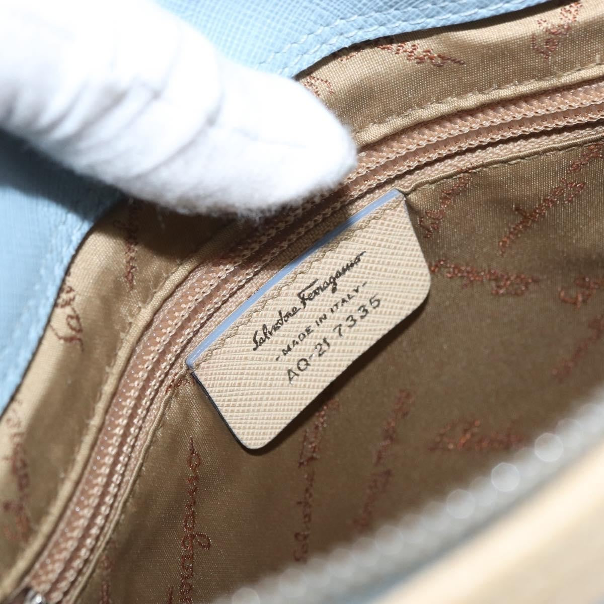 Salvatore Ferragamo Gancini Shoulder Bag Leather, BLUE, LEATHER, Shoulder bag