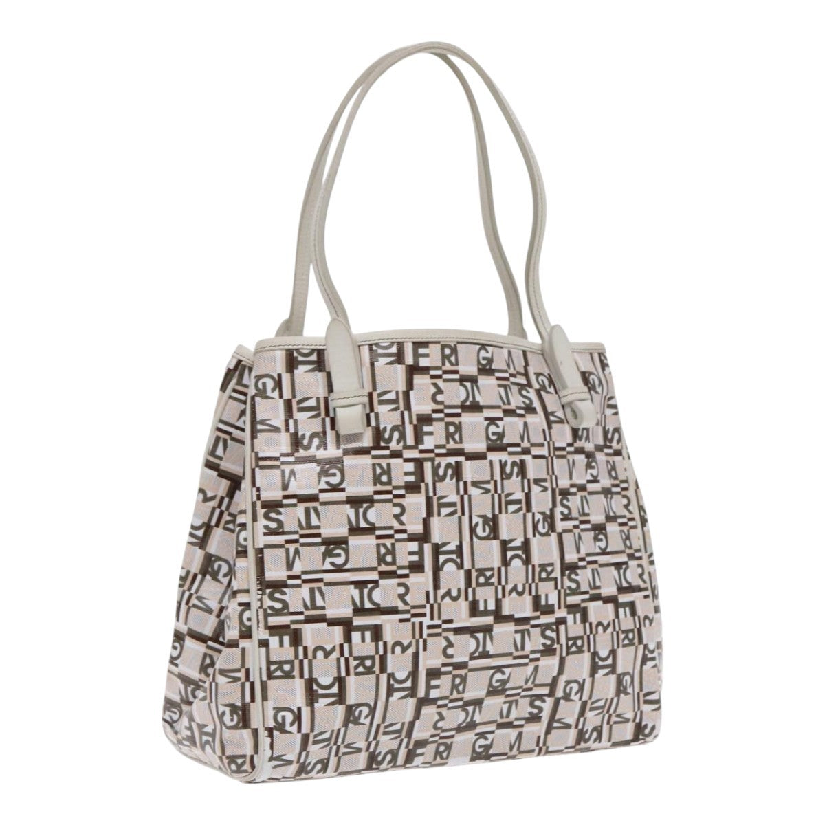 Salvatore Ferragamo Gancini Tote Leather, WHITE, LEATHER, Tote bag