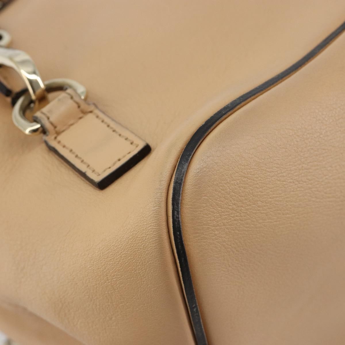 Chloe Faye Backpack Suede with Applique, Beige, Leather, Backpack