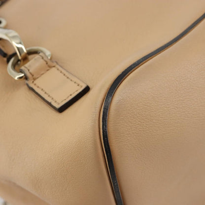 Chloe Faye Backpack Suede with Applique, Beige, Leather, Backpack