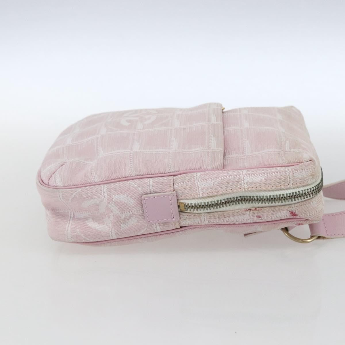 Chanel Travel Line Crossbody Bag Nylon, PINK, NYLON, Shoulder bag