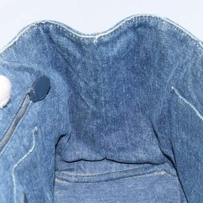 Prada Canapa Open Tote Denim, BLUE, CANVAS, Handbag