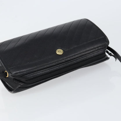 Christian Dior Vintage Shoulder Bag Leather, BLACK, LEATHER, Shoulder bag