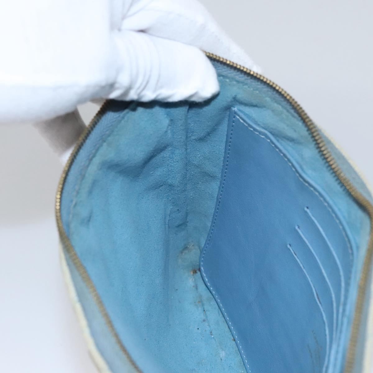 Louis Vuitton New Wave Zipped Pochette Monogram Embroidered Quilted Denim, BLUE, DENIM_JEANS, Clutche & pouche