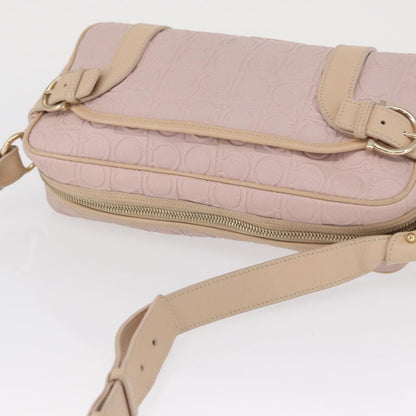 Salvatore Ferragamo Gancini Shoulder Bag Leather, PINK, LEATHER, Shoulder bag