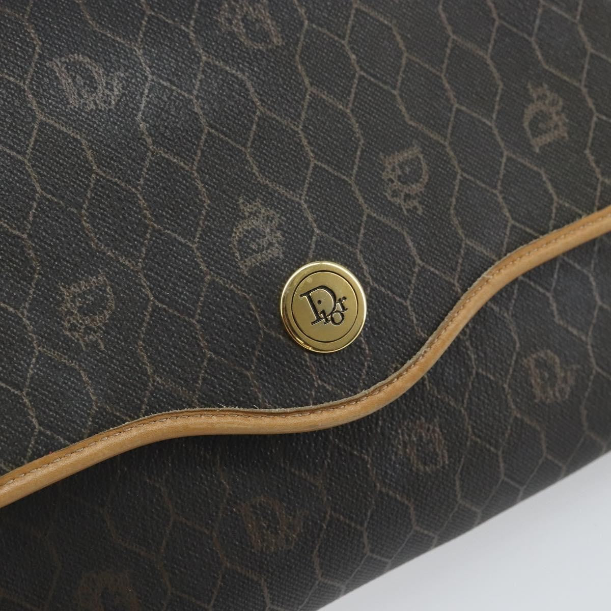 Christian Dior Vintage Honeycomb Shoulder Bag Canvas, BLACK, CANVAS, Shoulder bag