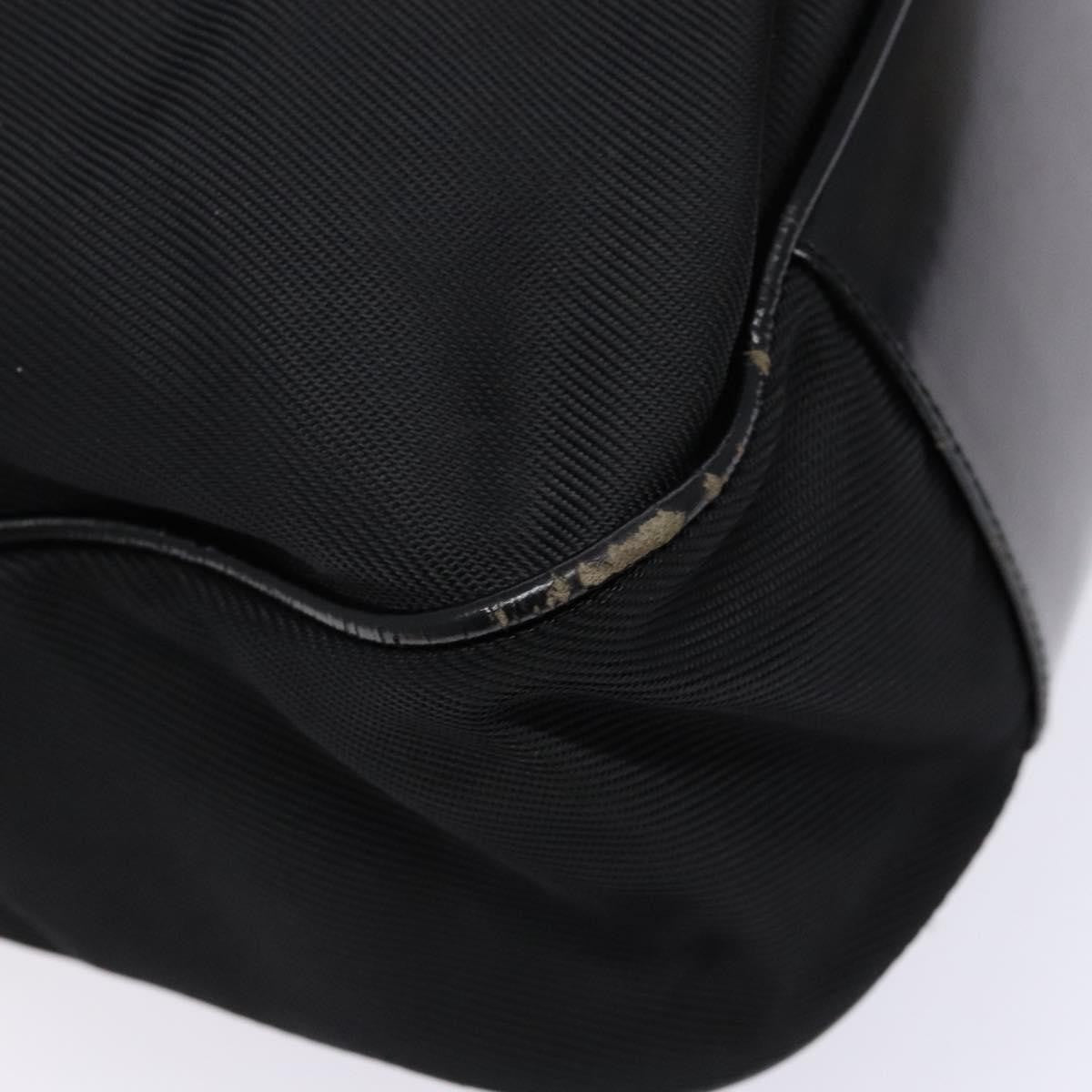Gucci Vintage Bamboo Handle Tote Nylon, Black, Nylon, Tote Bag