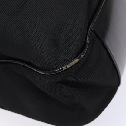 Gucci Vintage Bamboo Handle Tote Nylon, Black, Nylon, Tote Bag