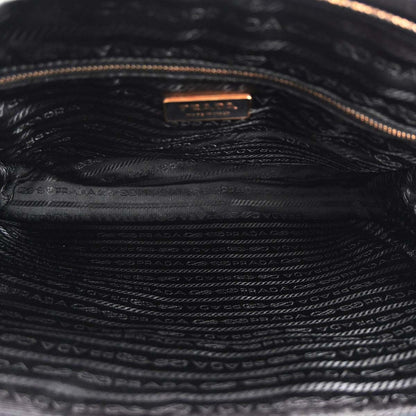 Prada Vintage Handbag Leather, BLACK, LEATHER, Handbag