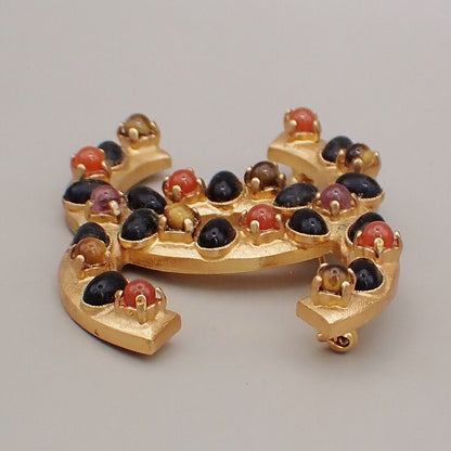 Chanel CC Logo Brooch Crystal Embellished Metal, GOLD, GOLD_PLATED, Brooch