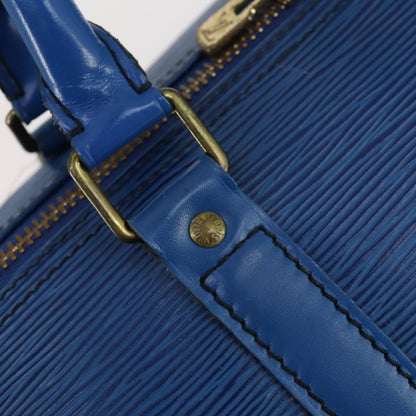 Louis Vuitton Keepall Bag Epi Leather, BLUE, LEATHER, Travel bag