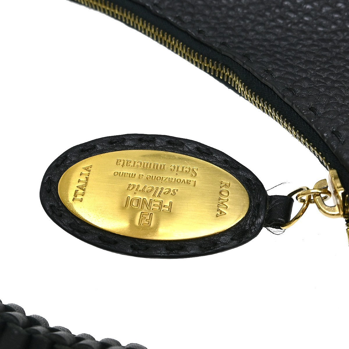 Fendi Selleria Hobo Leather, Black, Leather, Handbag