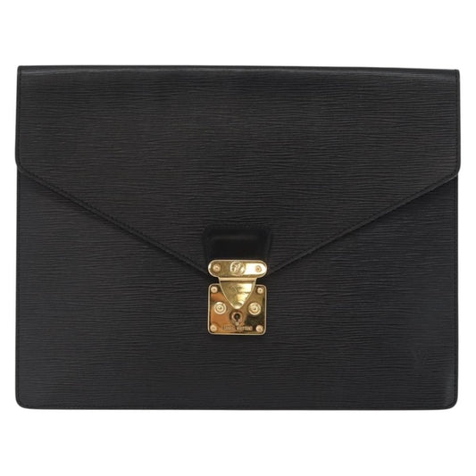 Louis Vuitton Porte-Documents Senateur Bag Epi Leather, BLACK, LEATHER, Briefcase