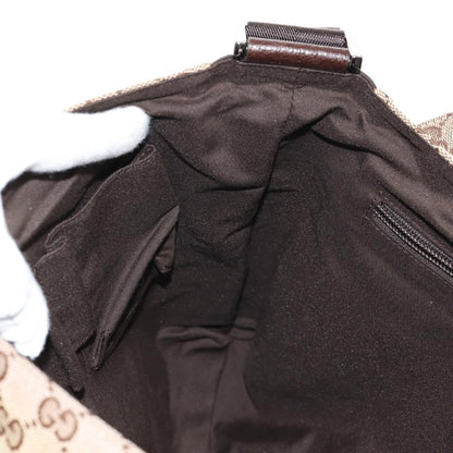 Gucci Flap Messenger GG Canvas, BEIGE, CANVAS, Shoulder bag