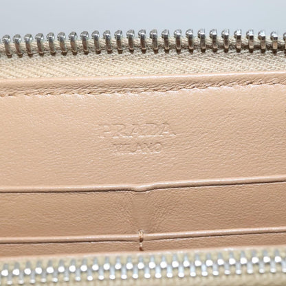 Prada Continental Wallet Saffiano Leather, BEIGE, LEATHER, Wallets