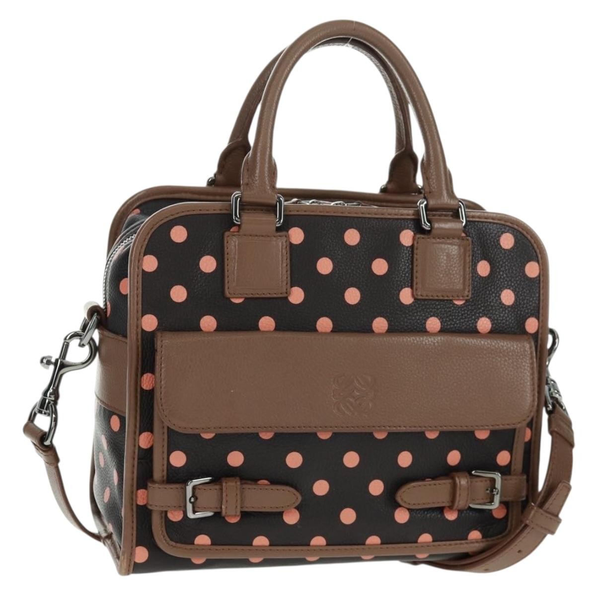 Loewe Cruz Bag Printed Leather, BROWN, LEATHER, Handbag