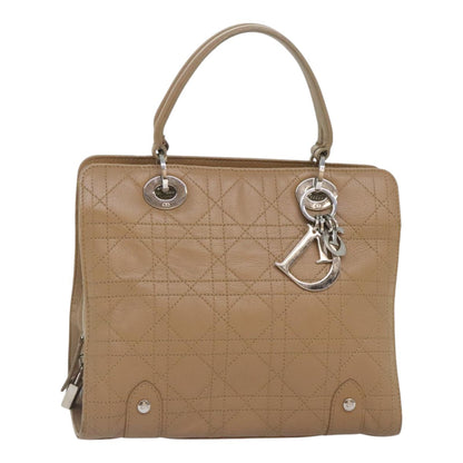Christian Dior Lady Dior Soft Zip Tote Cannage Stitch Leather, BEIGE, LEATHER, Tote bag