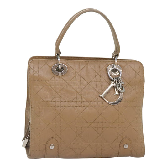 Christian Dior Lady Dior Soft Zip Tote Cannage Stitch Leather, BEIGE, LEATHER, Tote bag
