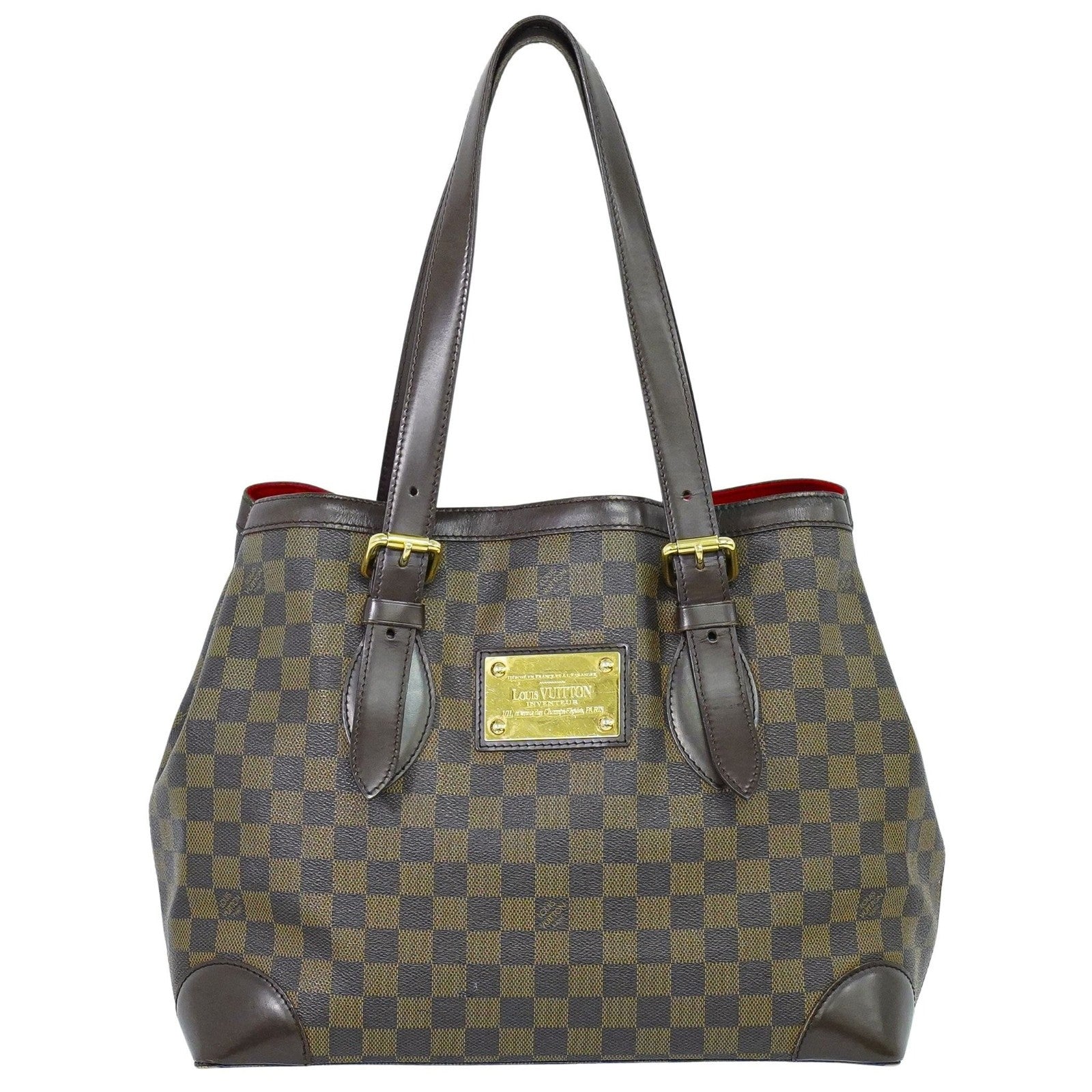 Louis Vuitton Hampstead Handbag Damier, BROWN, CANVAS, Tote bag