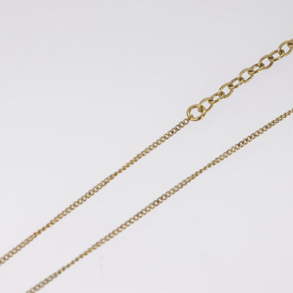 Christian Dior Vintage Logo Round Pendant Necklace Metal and Crystals, GOLD, METAL, Necklace