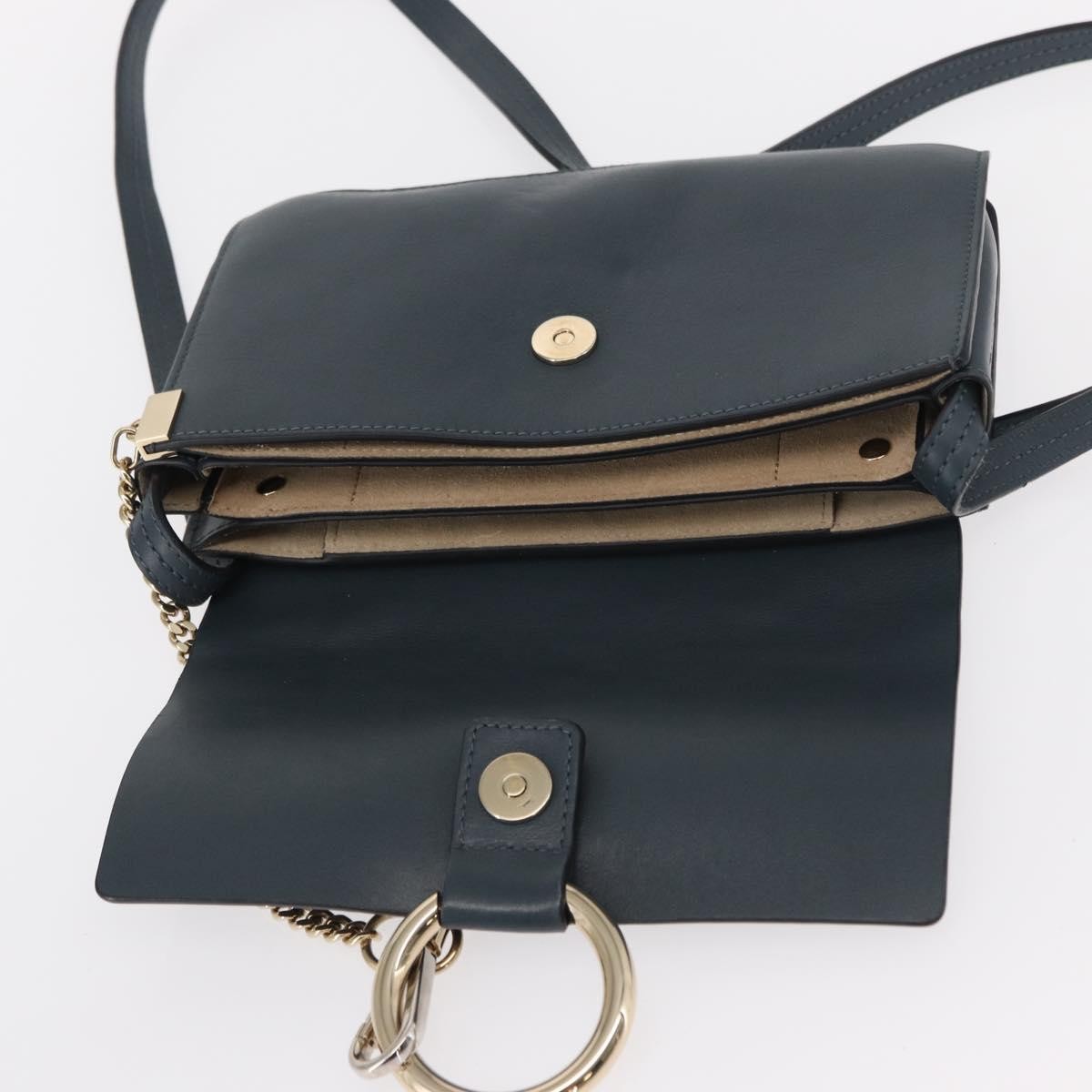 Chloe Faye Shoulder Bag Leather and Suede, GREEN, SUEDE, Shoulder bag