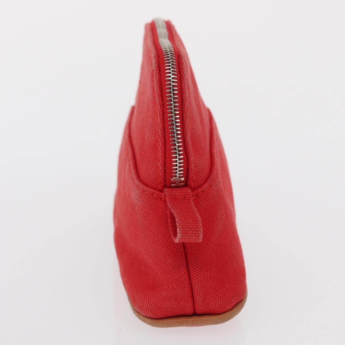 Hermes Bolide Travel Pouch Canvas, RED, CANVAS, Clutche & pouche