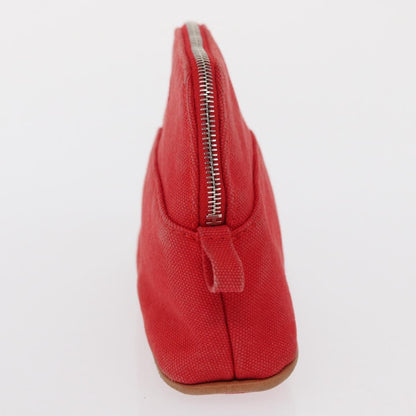 Hermes Bolide Travel Pouch Canvas, RED, CANVAS, Clutche & pouche
