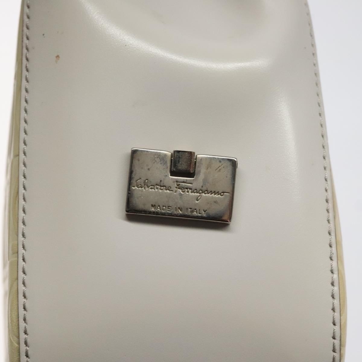 Salvatore Ferragamo Gancini Shoulder Bag Leather, BEIGE, LEATHER, Shoulder bag