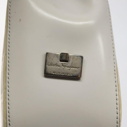 Salvatore Ferragamo Gancini Shoulder Bag Leather, BEIGE, LEATHER, Shoulder bag