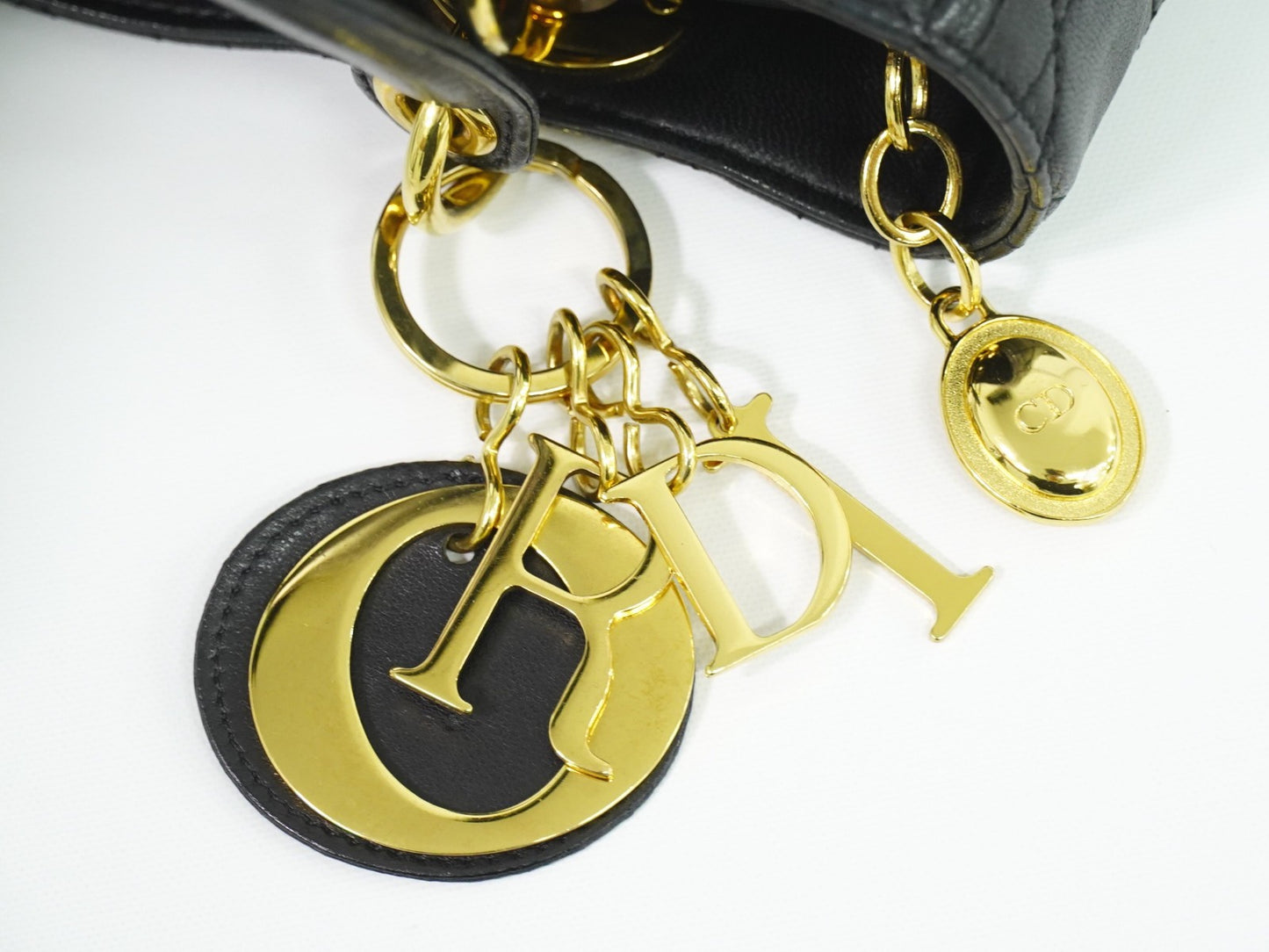 Christian Dior Lady cannage Matelassé, BLACK, LEATHER, Handbag