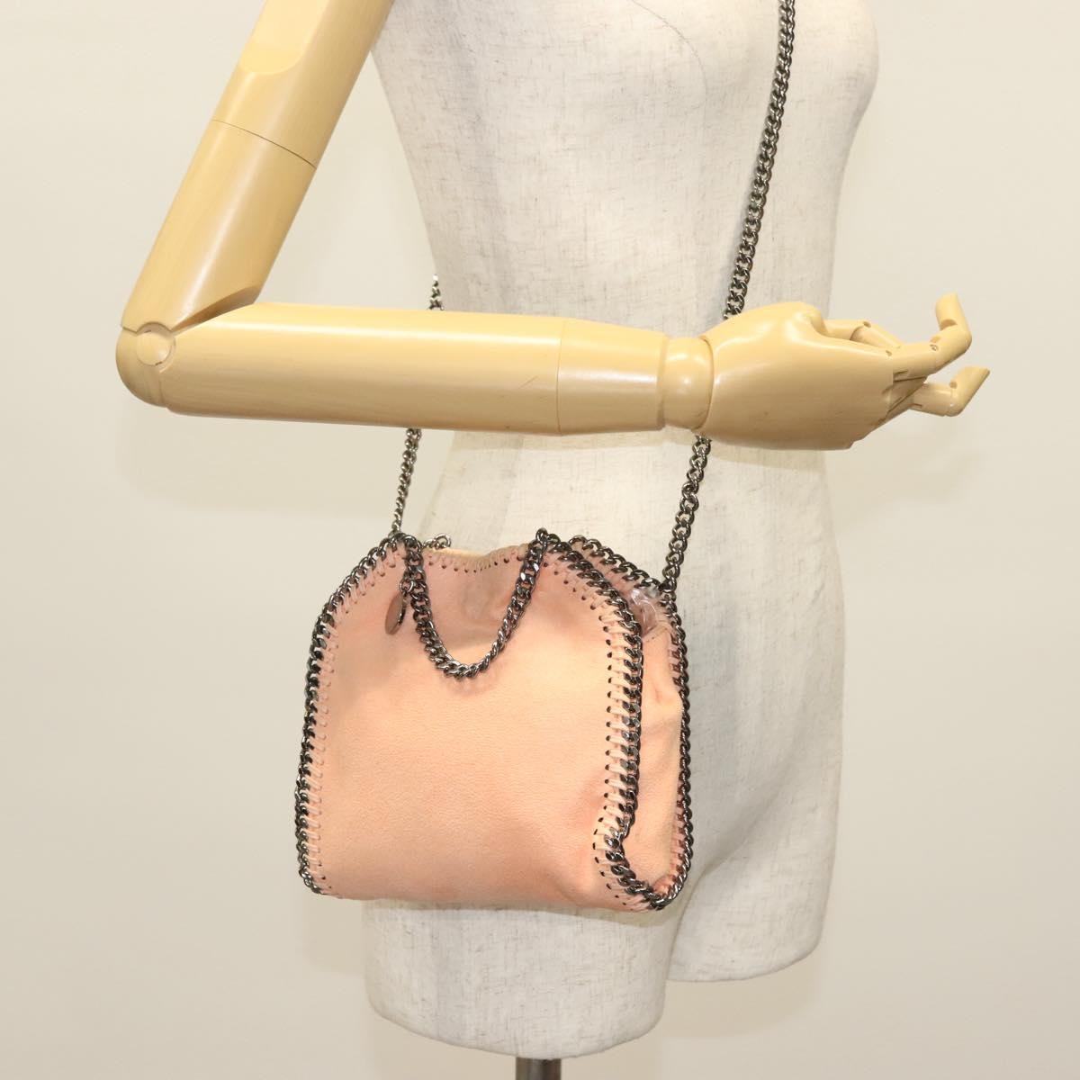 Stella McCartney Falabella Fold Over Crossbody Bag Suede, PINK, SUEDE, Shoulder bag