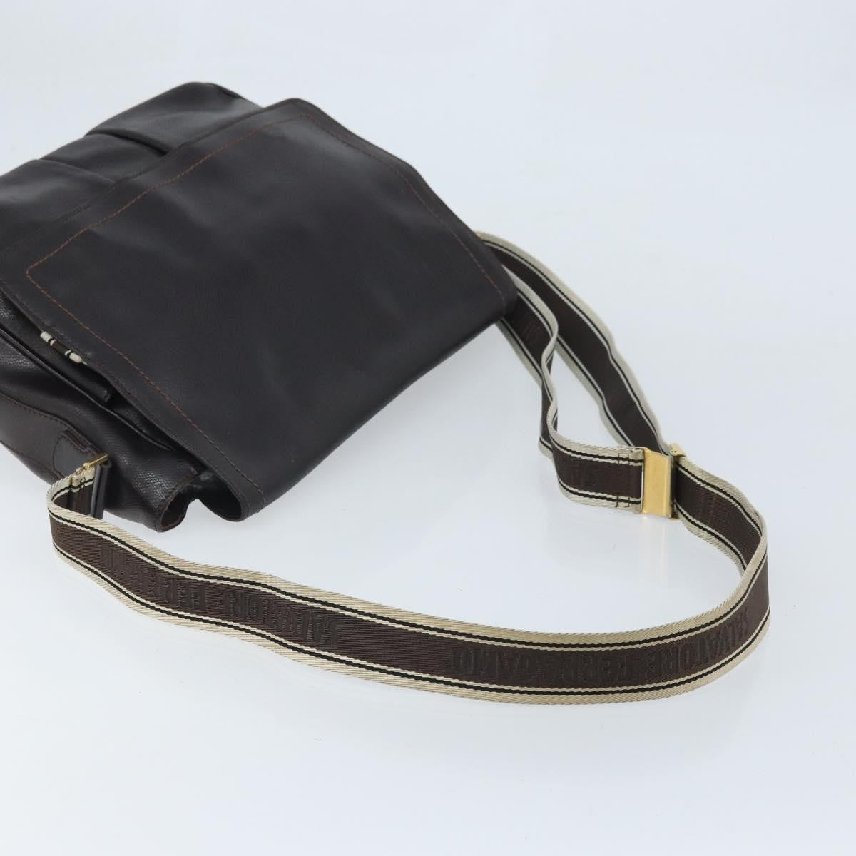 Salvatore Ferragamo Vintage Shoulder Bag Leather, BROWN, LEATHER, Shoulder bag