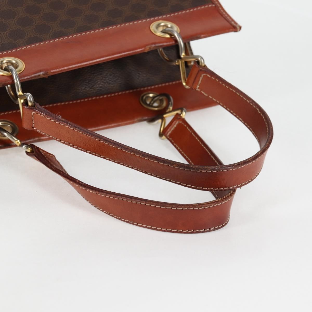 Celine Vintage Macadam Shoulder Bag Leather, BROWN, LEATHER, Shoulder bag
