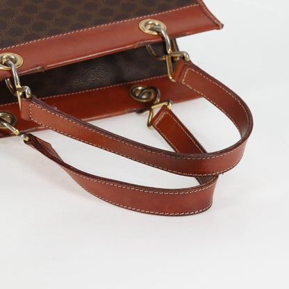 Celine Vintage Macadam Shoulder Bag Leather, BROWN, LEATHER, Shoulder bag