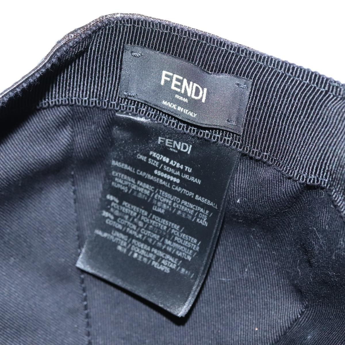 Fendi Logo Baseball Cap Zucca Canvas, BLACK, CANVAS, Head accessory