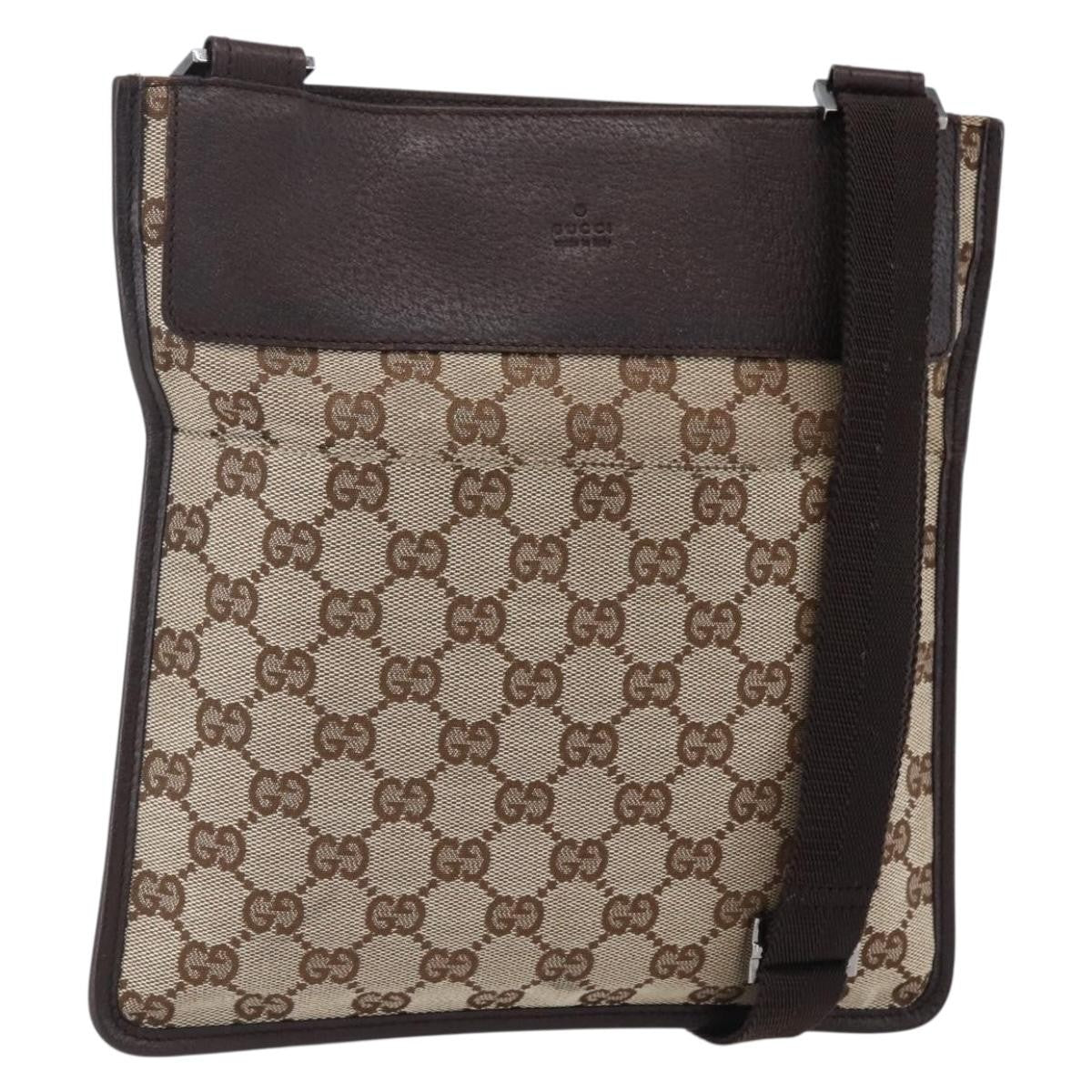 Gucci Front Pocket Messenger Canvas, BEIGE, CANVAS, Shoulder bag
