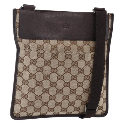 Gucci Front Pocket Messenger Canvas, BEIGE, CANVAS, Shoulder bag